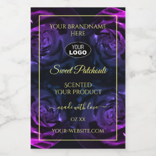 Pink Purple Flowering Roses Product Label Add Logo