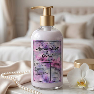 Pink & Purple Flowers cosmetics bottle label