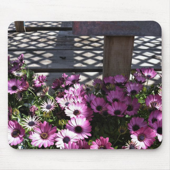Pink Purple Flowers Mouse Pad (Front)