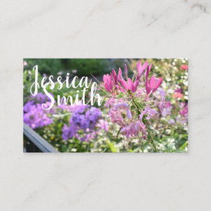Pink Purple Flowers Spring Garden Floral Nature Business Card