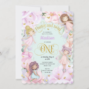 Pink Purple Garden Fairy, Enchanted forest Invitat Invitation