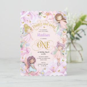 Pink Purple Garden Fairy, Enchanted forest Invitat Invitation