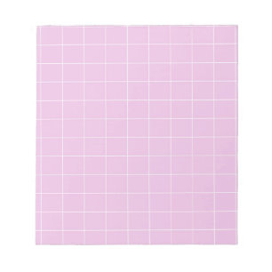 Pink Purple Gingham Chequered Stylish Stationary Notepad