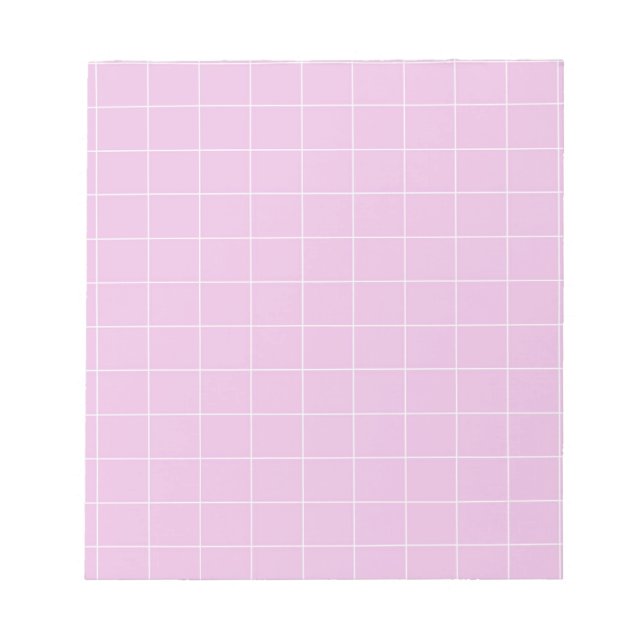 Pink Purple Gingham Chequered Stylish Stationary Notepad (Front)