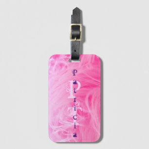 Pink Purple Girly Simple Modern Monogram Template Luggage Tag
