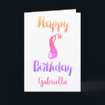 Pink Purple Glitter 8th Birthday Card<br><div class="desc">A personalised glitter 8th birthday card,  which you can easily personalise the front with her name. The inside birthday message can also be personalised. A personalised eighth birthday keepsake for daughter,  granddaughter,  goddaughter,  etc. Please note there is not actual glitter on this product but a design effect.</div>