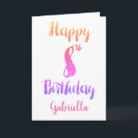 Pink Purple Glitter 8th Birthday Card<br><div class="desc">A personalised glitter 8th birthday card,  which you can easily personalise the front with her name. The inside birthday message can also be personalised. A personalised eighth birthday keepsake for daughter,  granddaughter,  goddaughter,  etc. Please note there is not actual glitter on this product but a design effect.</div>