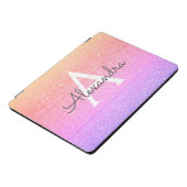 Pink Purple Glitter and Sparkle Monogram iPad Pro Cover (Side)