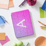 Pink Purple Glitter and Sparkle Monogram iPad Pro Cover<br><div class="desc">Pink and Purple Ombre Faux Glitter and Sparkle Elegant Monogram Case. This case can be customised to include your initial and first name.</div>