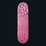 Pink Purple Glitter Leopard Animal Print Gradient Skateboard<br><div class="desc">This chic and glamorous pattern is perfect for the trendy and stylish girly girl. It features faux printed purple to pink sparkly glitter leopard print gradient on top of fuchsia to lilac cheetah print ombre. It's unique, elegant, pretty, girly, and cool. ***IMPORTANT DESIGN NOTE: For any custom design request such...</div>