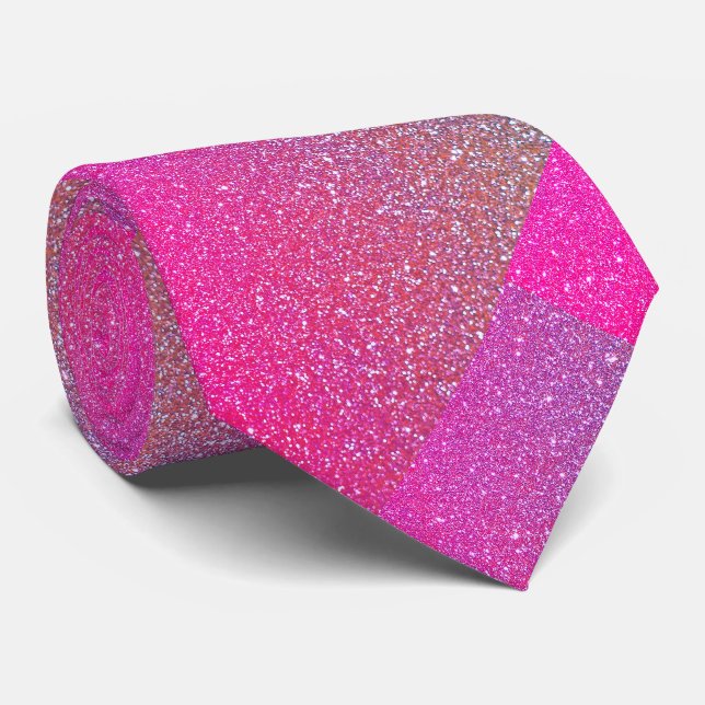 Pink Purple Glitter Patterns Glittery Sparkle Gift Tie (Rolled)