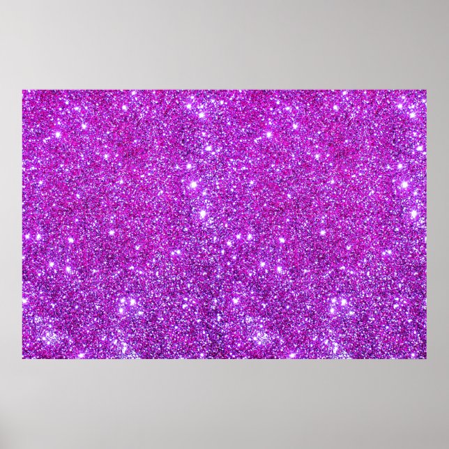 Pink Purple Glitter Sparkle Custom Design Poster (Front)