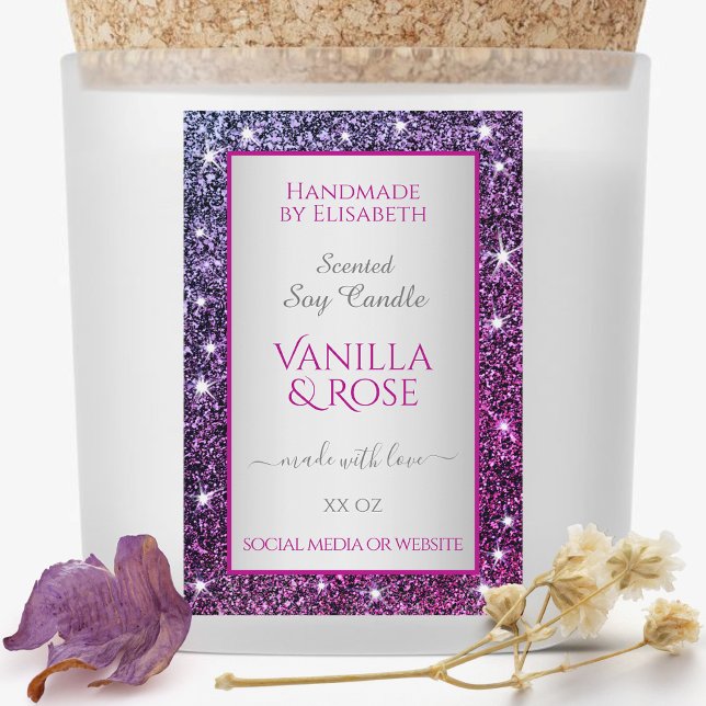 Pink Purple Glitter Sparkle Product Labels Beauty& (Creator Uploaded)