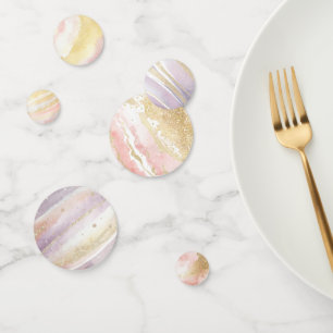 Pink Purple Gold Outer Space Birthday Confetti