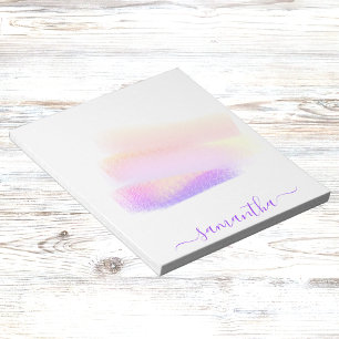 Pink purple golden brushstrokes artistic creative notepad