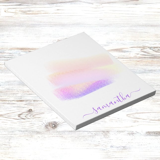 Pink purple golden brushstrokes artistic creative notepad (Creator Uploaded)