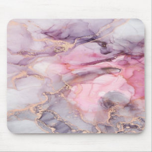 pink , purple, golden marble mouse pad