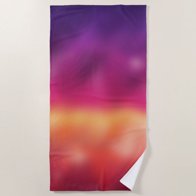 Pink Purple Gradient Blur Abstract Background Beach Towel (Front)