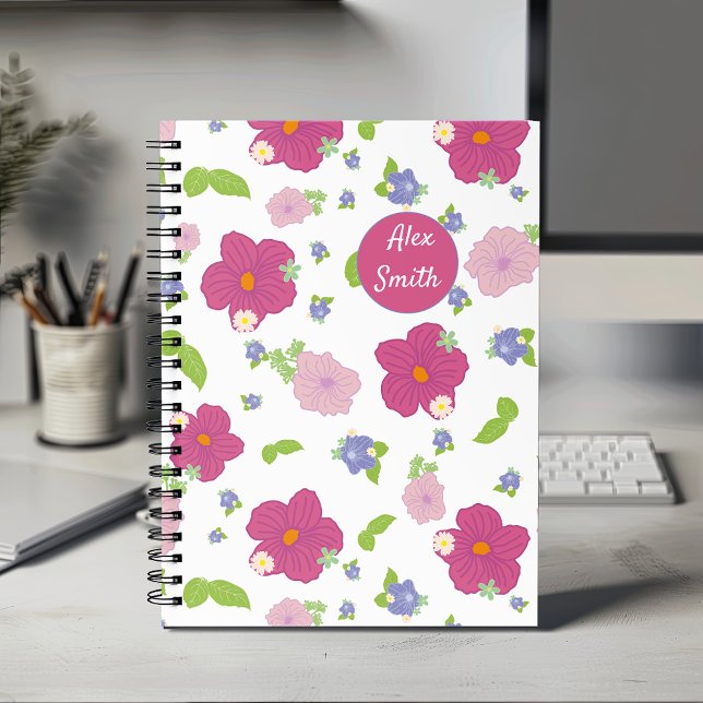 Pink Purple Green Blue Flowers Floral Pattern  Planner (Creator Uploaded)