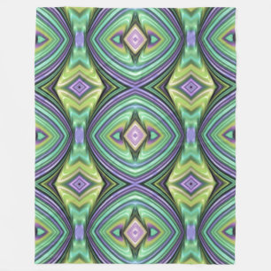 Pink, Purple & Green Diamonds Modern Retro Pattern Fleece Blanket