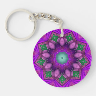 Pink Purple Green Star ~ Keychain