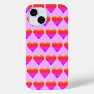 Pink Purple Hearts Love Valentine’s Day iPhone 15 Case