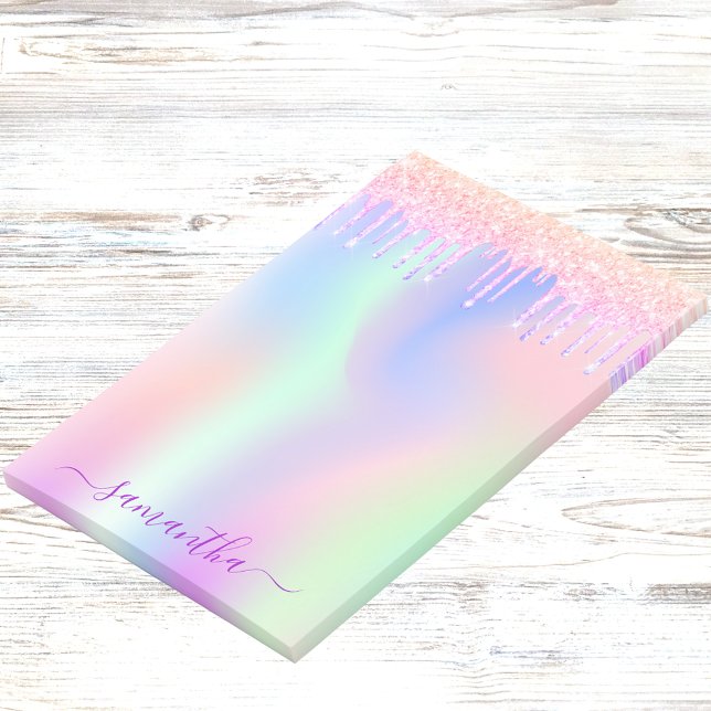 Pink purple holographic drips name post-it notes (Creator Uploaded)