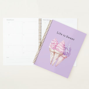 Pink Purple Ice Cream Cones Planner