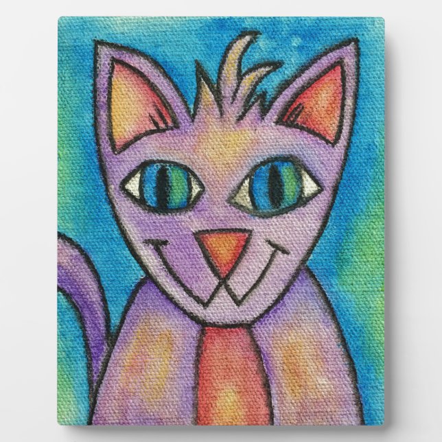 Pink Purple Kitty Cat Plaque (Front)