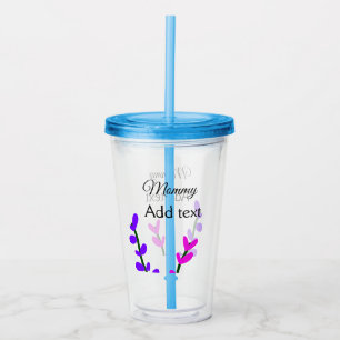 Pink purple lavender mommy mother's day mom gift acrylic tumbler