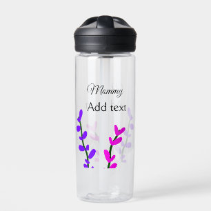 Pink purple lavender mummy mother's day mum gift water bottle