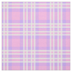 Pink Purple Lavender Plaid Gingham Check Girl Fabric