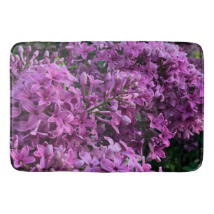 Pink purple lilacs   romantic pink floral photo bath mat
