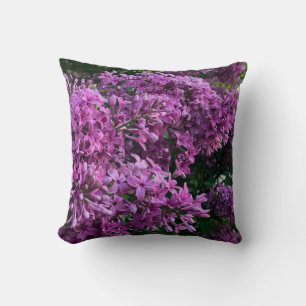 Pink purple lilacs romantic pink floral photo cushion