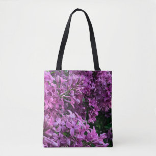 Pink purple lilacs   romantic pink floral photo tote bag