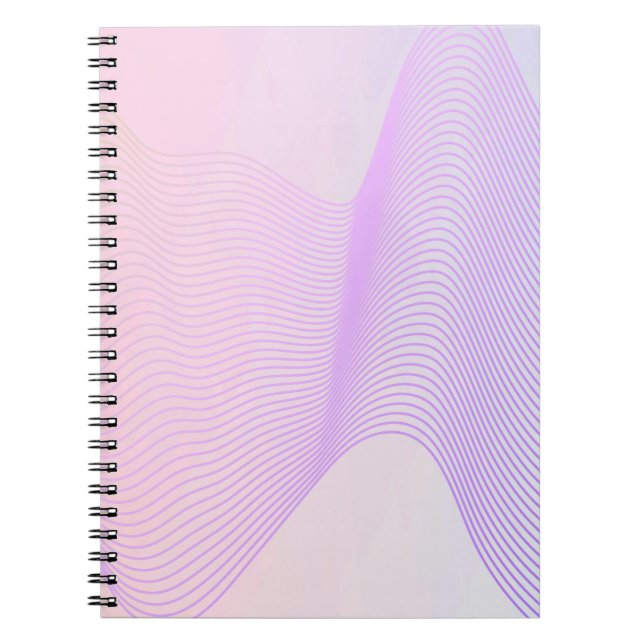 Pink & Purple Lined Waves Notebook (Front)