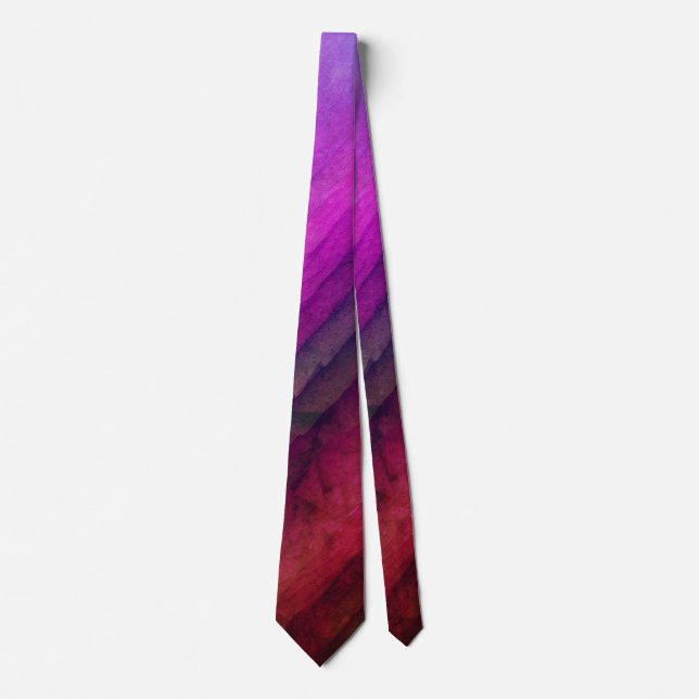 Pink-purple, Lines, Abstract Tie (Front)