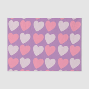 Pink Purple Love Hearts Tissue Paper