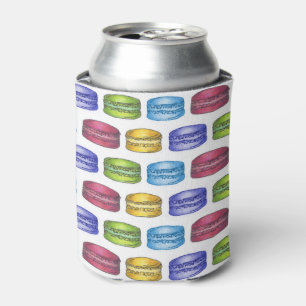 Pink Purple Macaron French Pastry Cookies Bakery Can Cooler