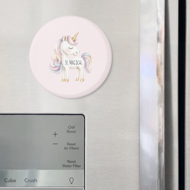 Pink Purple Magical Unicorn Magnet (In Situ (Fridge))