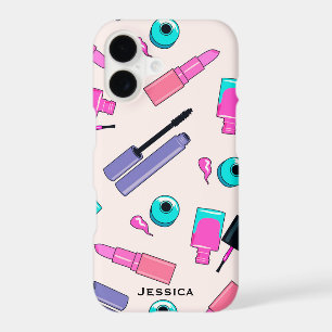 Pink Purple Make Up Cosmetics Pattern Personalised