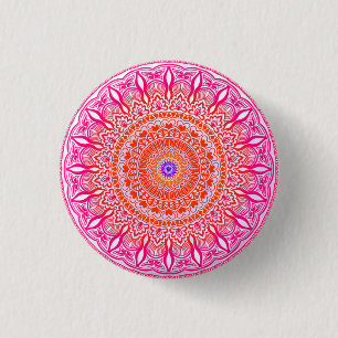 Pink purple Mandala 3 Cm Round Badge