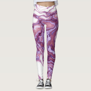 Pink Purple Marble Elegance Leggings