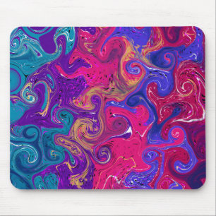 Pink, Purple Marble like Fluid Art Mouse Pad