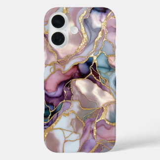 Pink Purple Marble Phone Case Gold Abstract iPhone