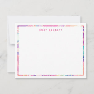 Pink Purple Marbling Abstract Colourful II Card