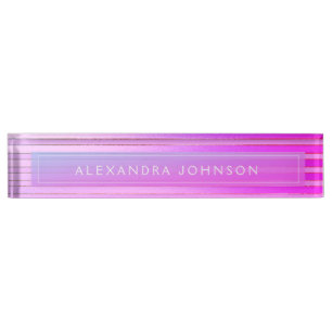 Pink Purple Modern Professional Nameplate