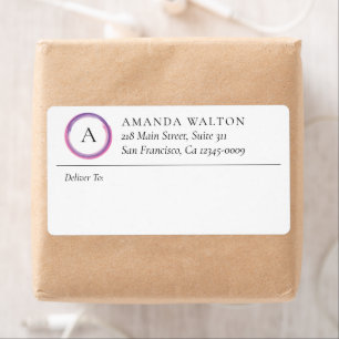 Pink Purple Monogram Business Shipping