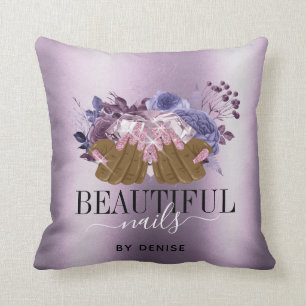 PINK purple nail salon woman hand nails technician Cushion