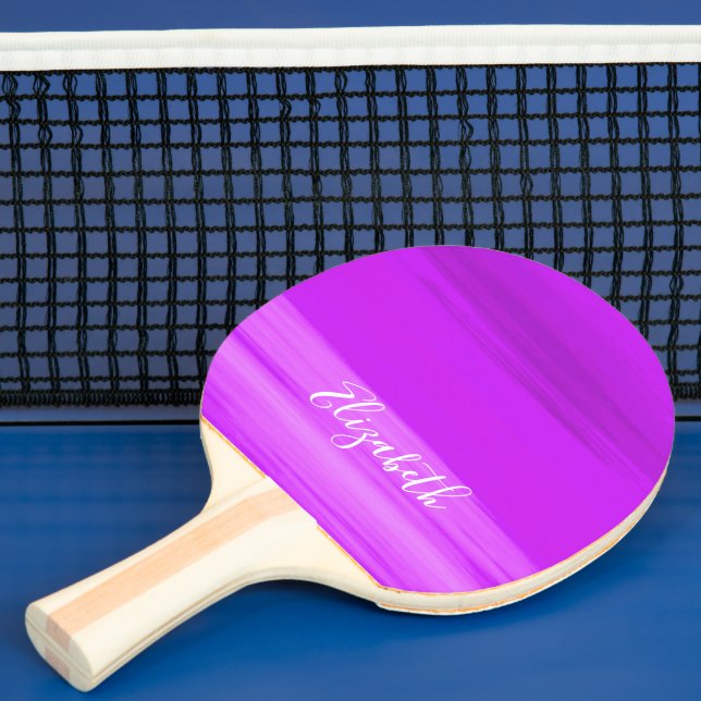 Pink purple name girl ping pong paddle (Insitu)